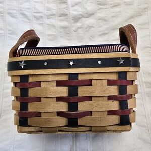 Longaberger Collectors Club Proudly American Salt Pepper‎ Basket Liner Protector